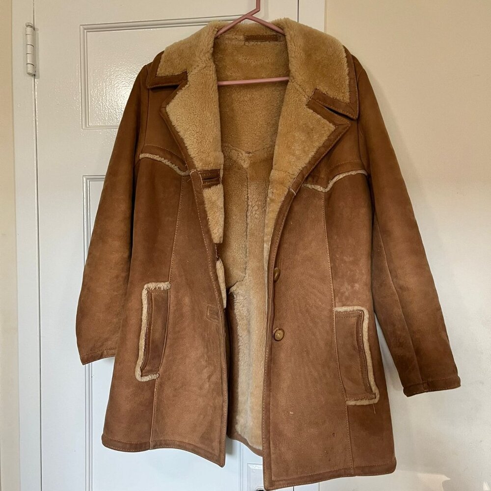 Vintage 1970's Shearling Suede Coat